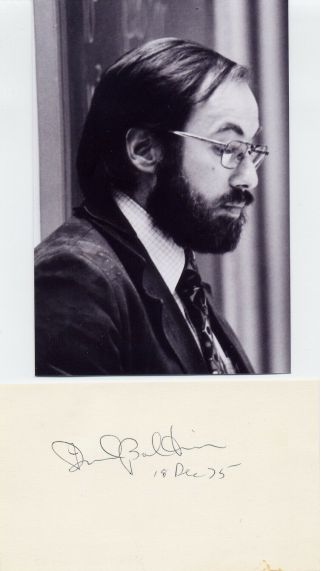 1975 Nobel Prize In Medicine David Baltimore Autographed Card From 1975 & Pict