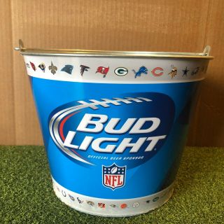 Bud Light Nfl Teams Ice Bucket Galvanized Metal Beer Handle Bottle Can