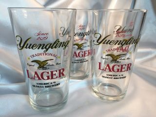 Yuengling Lager Golden Eagle Pint 16 Oz Beer Glasses Barware Set Of 4