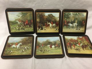 Vintage Pimpernel Coasters - Fox Hunt,  Hounds And Horses - Tally Ho