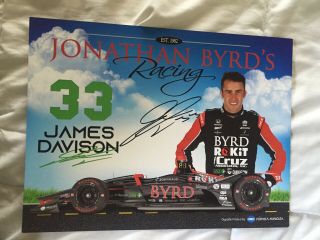 James Davison 2019 Indy Car Indianapolis 500 Promo Hero Card Autographed
