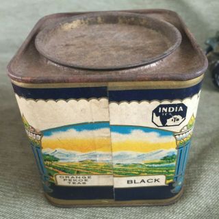 Vintage Monarch Orange Pekoe Tea Tin CARDBOARD Can 4oz 2