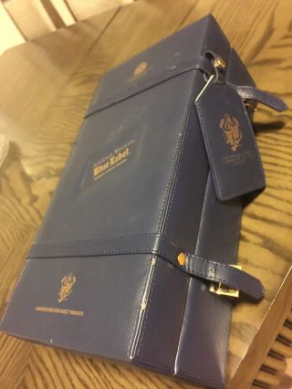 Johnnie Walker Blue Label Empty Faux Leather Briefcase For 750ml Bottle RARE 3