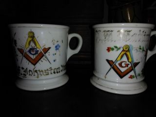 Freemason Fraternal Shaving Mugs Vintage/antique (masonic)