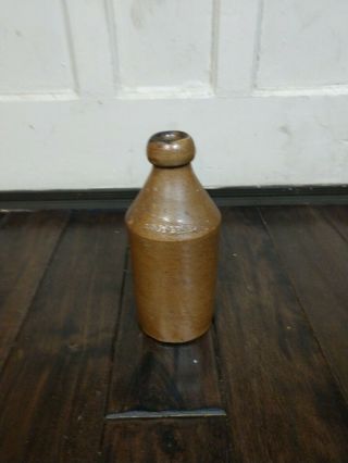 Vtg Antique Ceramic Stoneware Bottle 9.  5 " Tall