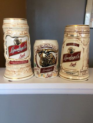 3 Leinenkugel’s Bock Beer Steins
