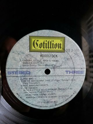 3 record set WOODSTOCK Soundtrack Cotillion SD 3 - 500 Richmond Press 3Lp 8