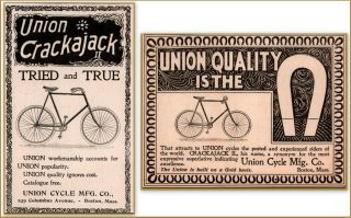 2 1896 Union Cycle Co Crackajack Ii Magnet Horseshoe 20 Lb Roadster Print Ads