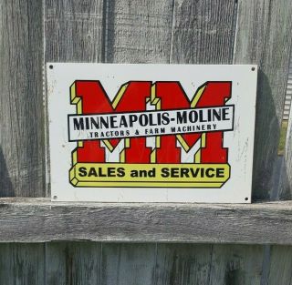 Mm Tractors & Farm Machinery Metal Sign Sales Service Barn Agriculture Vintage