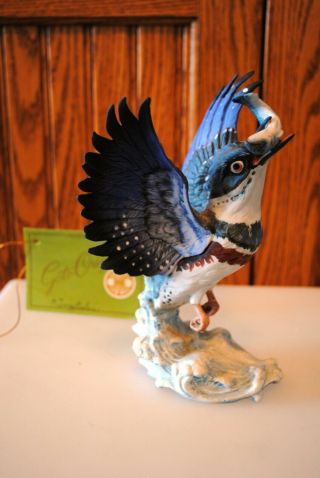Vintage Hachiro Goto Porcelain Kingfisher Bird Seto Japan Figurine