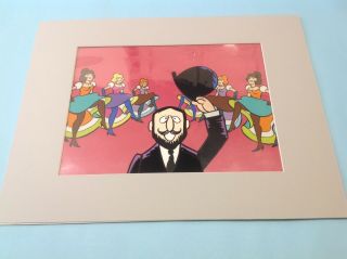 Can Can Dancing Girls Production 3 Cel Setup With 2 Drawings 1970 