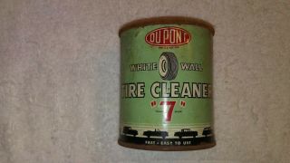 Dupont White Wall Tire Cleaner Rare Oil Can Delaware Old Car Graphics