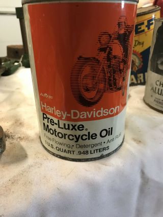 Vintage Nos Full Can Harley Davidson Amf Pre - Luxe Motorcycle Oil