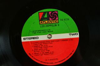 LED ZEPPELIN II SD 8236 Atlantic Record zepplin 2/two Vinyl LP 1969 VG, 2
