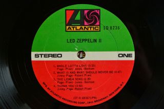 LED ZEPPELIN II SD 8236 Atlantic Record zepplin 2/two Vinyl LP 1969 VG, 3