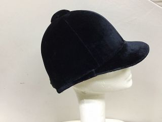 Vintage Herbert Johnson Dark Blue Velvet Riding Helmet