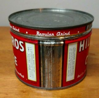 HILLS BROS COFFEE CAN,  VINTAGE 1/2 LB,  WITH LID / key wind 4