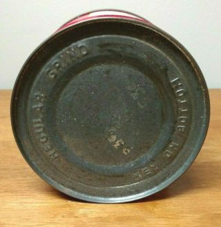 HILLS BROS COFFEE CAN,  VINTAGE 1/2 LB,  WITH LID / key wind 5