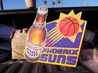 Budweiser Bud Light Beer Phoenix Suns NBA Basketball Team Logo Tin Sign 21 by 23 2