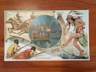 Arbuckles Coffee Trade Card No.  22 American Indians 1893 War Dance Hunting