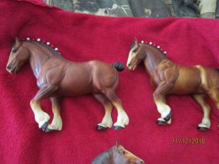 2 Breyer Vintage Clydesdale Parade 10 X 12 " Horses