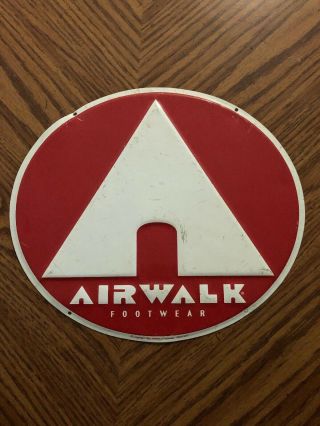 Vintage 1995 Airwalk Footwear 11 3/4” X 10 1/4” Metal Sign (minor Damage)