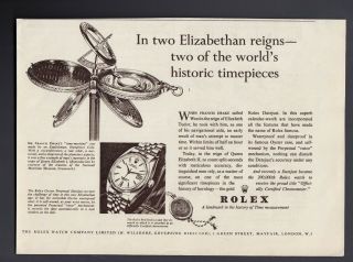 Vintage Rolex Watch Print Ad From 1954,  Oyster,  Advertisement