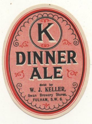 Old Beer Label - Uk - Fremlin K Keller (b) - Approx.  85mm Tall