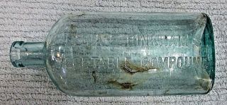 Old Lydia E Pinkhams Vegetable Compound Antique Green Glass Bottle S/h