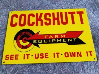 Cockshutt Farm Equipment Thick Metal Sign Made In Usa Bellevue Oh Oliver Moline