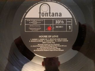 HOUSE OF LOVE - THE HOUSE OF LOVE - UK FONTANA LP,  INNER SLEEVE,  INSERT 1ST PRESS 6