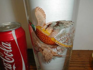 Vintage Mid - Century Glass Cocktail Shaker Mixer with Birds Motiff. 2