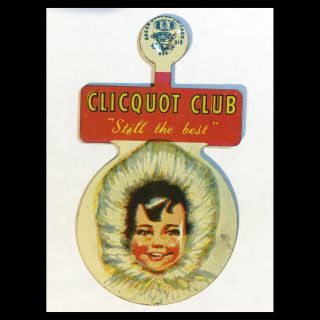 Clicquot Club Vintage Clip On Pin Button Soda Eskimo Beverage Pop