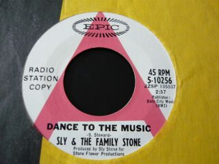 The Bandwagon.  Sly & The Family Stone.  Epic Promo 7 " 45rpm.  Dance To The Music