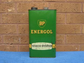 Vintage Bp Energol Visco - Static Motor Car Oil Can C.  1940 