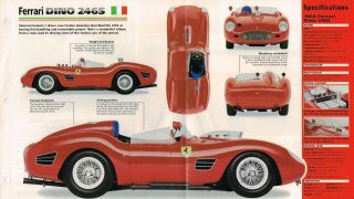 1959/1960 Ferrari Dino 246s Racing Spec Sheet/brochure
