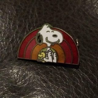 Vintage Snoopy Pin,  Sitting In The Middle Of A Rainbow