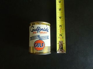 Vintage Miniature Gulf Gulfpride Hd Select Motor Oil Can Coin Tin Metal Bank 16