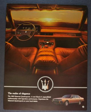 1982 Maserati Quattroporte Sales Brochure Sheet 82