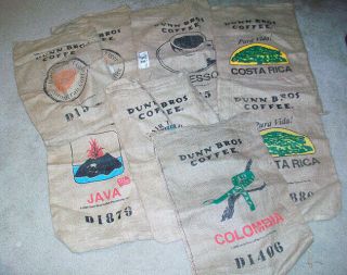 8 Burlap Coffee Bag Dunn Bros Gunny Sack Coffee