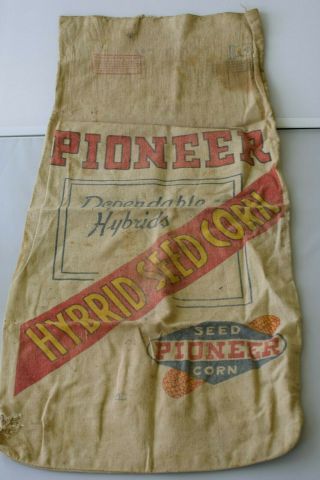 Vintage Pioneer Hybrid Seed Corn Vintage Seed Feed Sack Bag