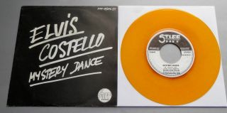 Elvis Costello - Mystery Dance 1977 Belgium Stiff Orange Vinyl 7 " P/s