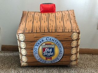 (l@@k) Old Style Beer 100 Years Inflatable Blow Up Log Cabin Northwoods