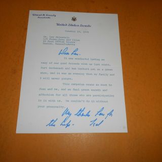 Ted Kennedy Former United States Senator Hand Signed 1970 Letterhead 6 X 8