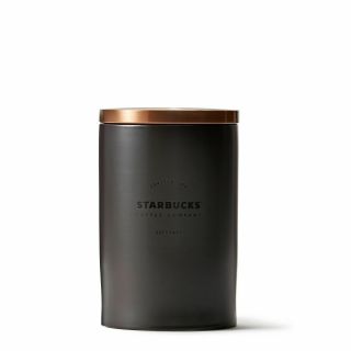 Starbucks Matte Black W/ Copper Lid Coffee Canister - Ceramic - Nwt Htf Rare