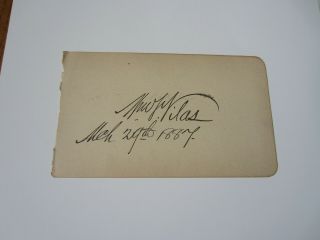 William F.  Vilas Autographed Album Page As Secretary Of Interior 1887