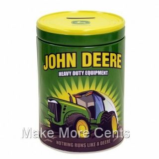 John Deere Heavy Equipment Collectible Bank - -