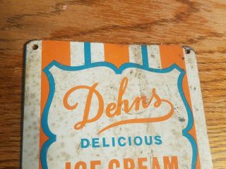 Dehns Delicious Ice Cream Metal Tin Sign General Store Parlor Cafe Diner Shop 2