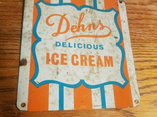 Dehns Delicious Ice Cream Metal Tin Sign General Store Parlor Cafe Diner Shop 3