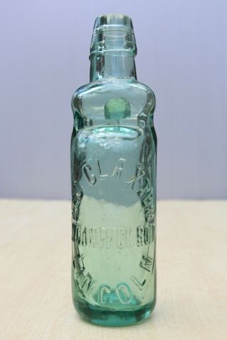 Vintage C1890s Geo Claxton Cannwick Road Lincoln 10oz Bulb Neck Codd Bottle